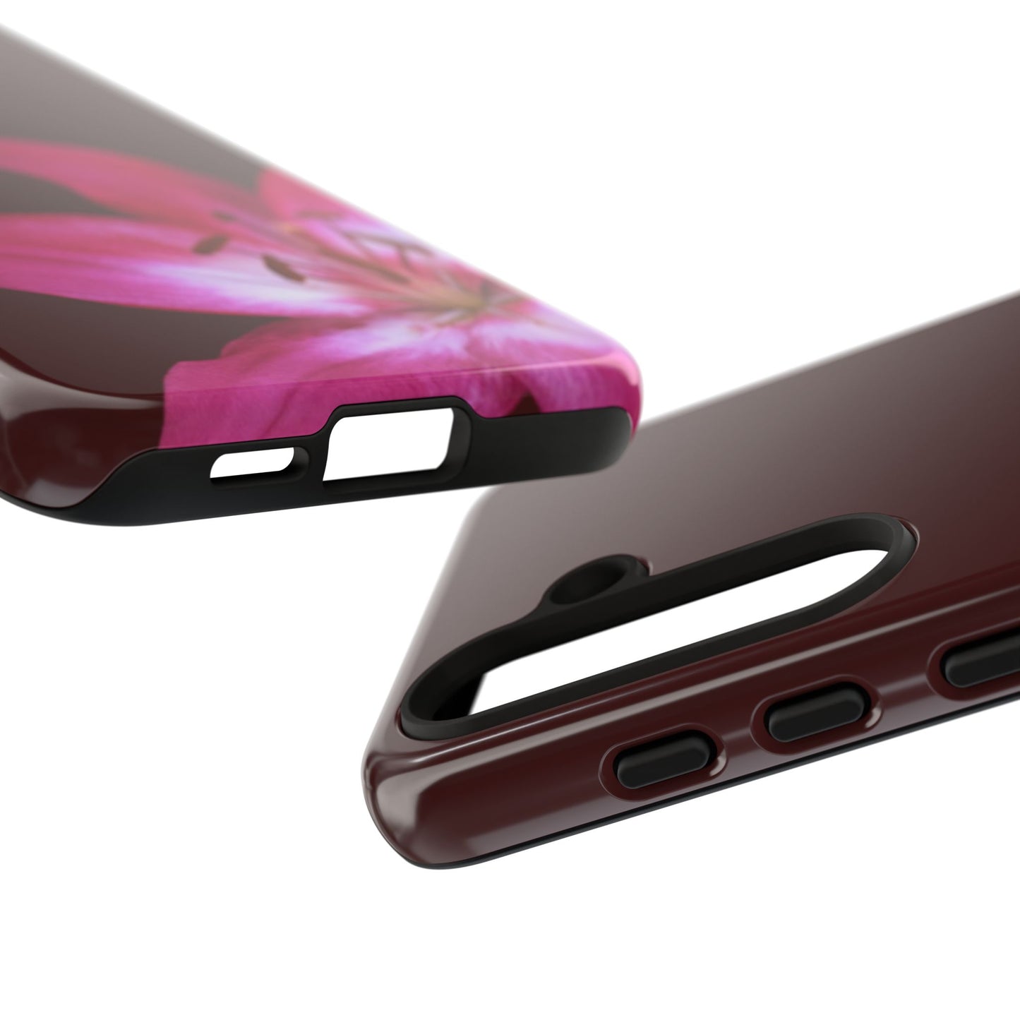Burgundy Lily Floral – Phone Case Tough Case