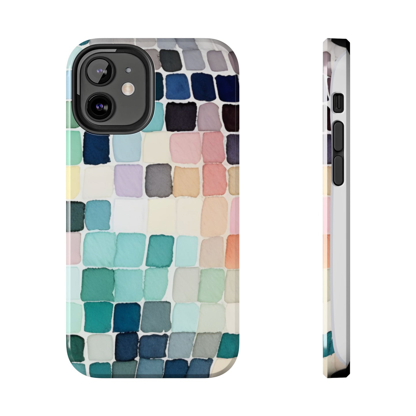Watercolor —  Abstract Mosaic Tough Phone Case Pastel Tile Protective Cover