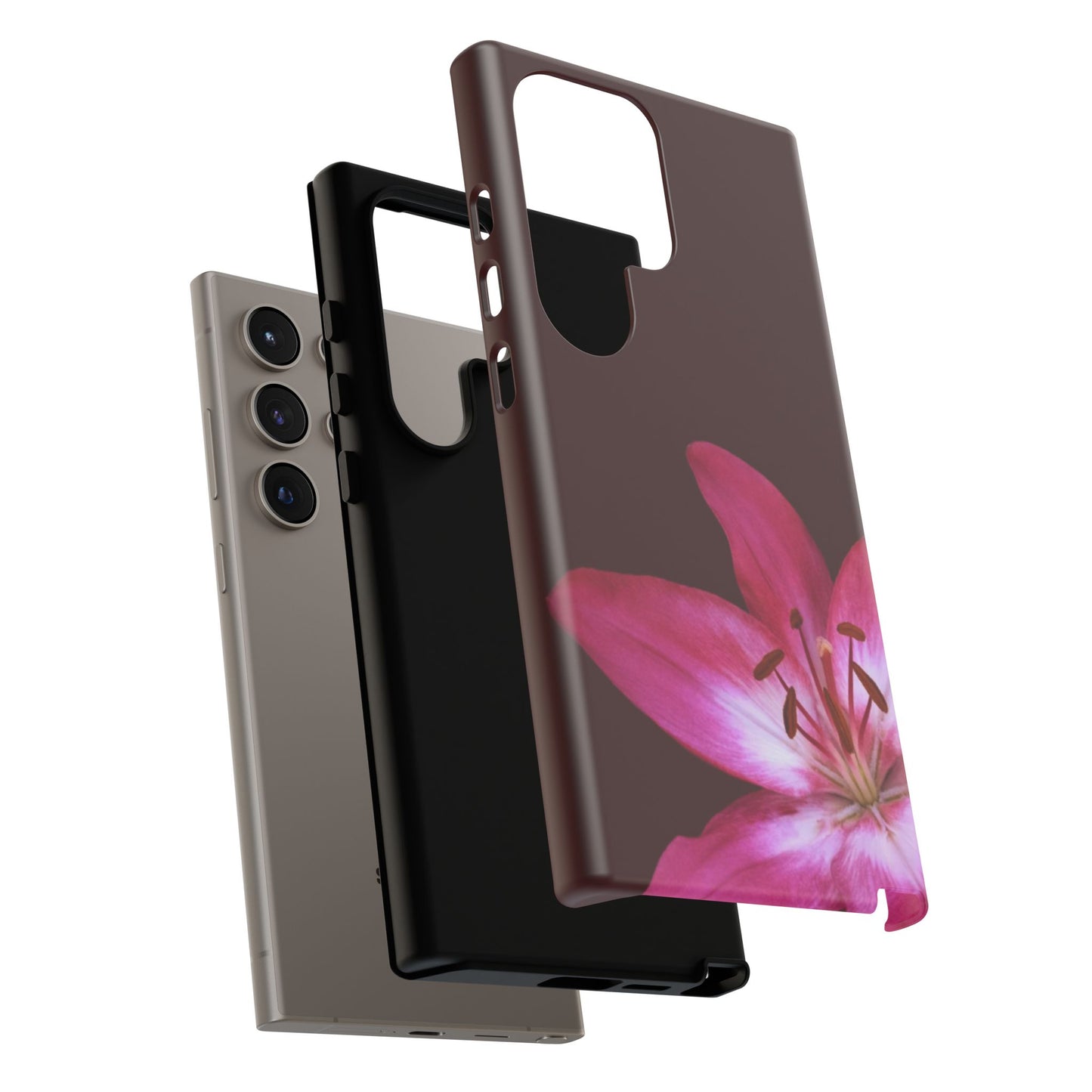 Burgundy Lily Floral – Phone Case Tough Case