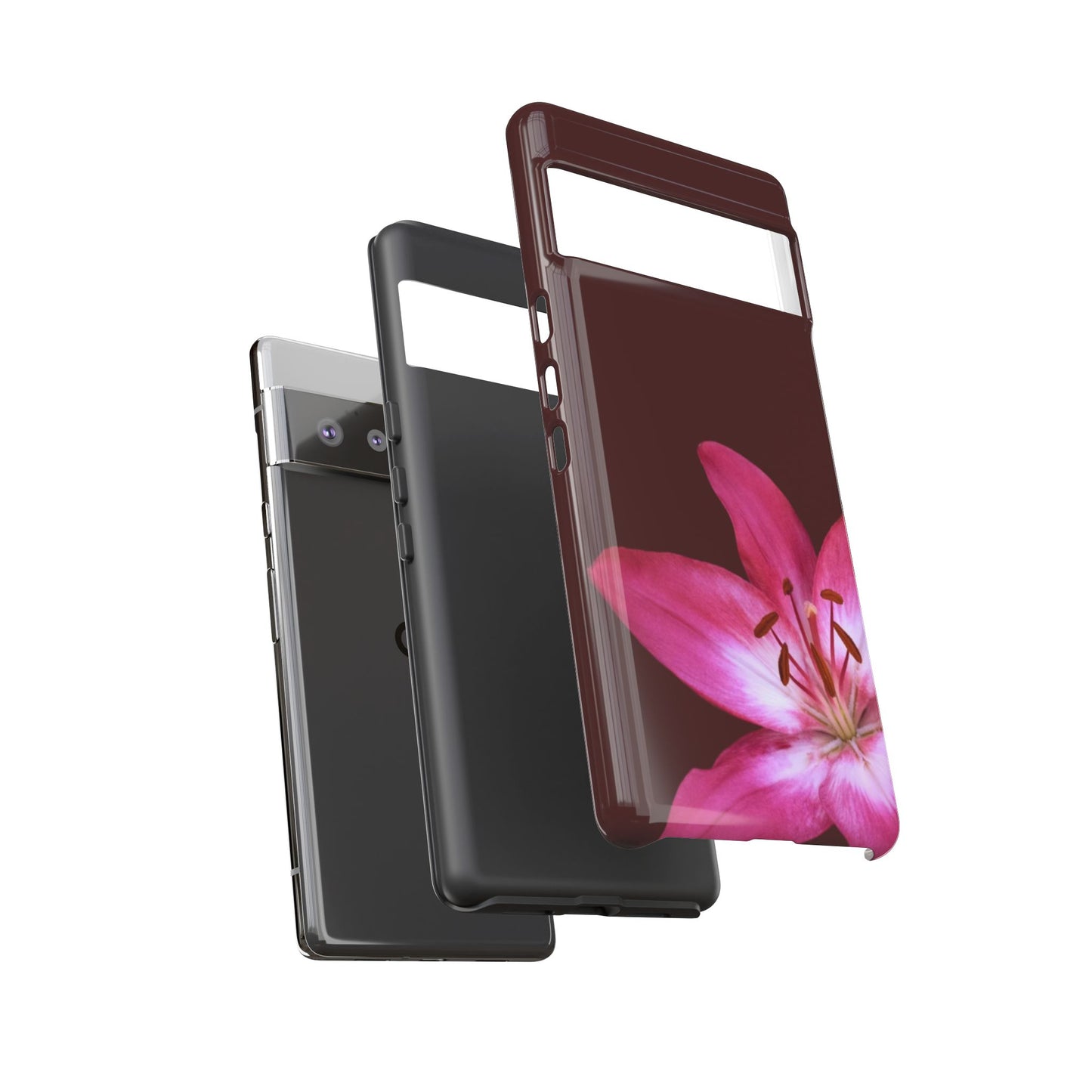 Burgundy Lily Floral – Phone Case Tough Case