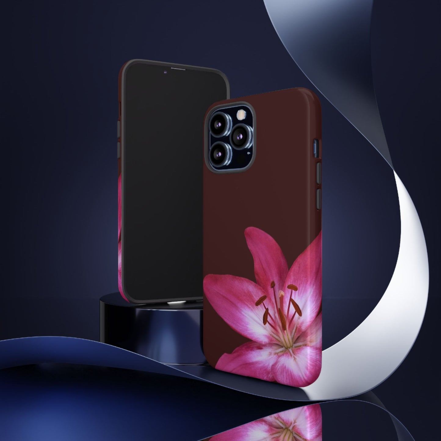 Burgundy Lily Floral – Phone Case Tough Case