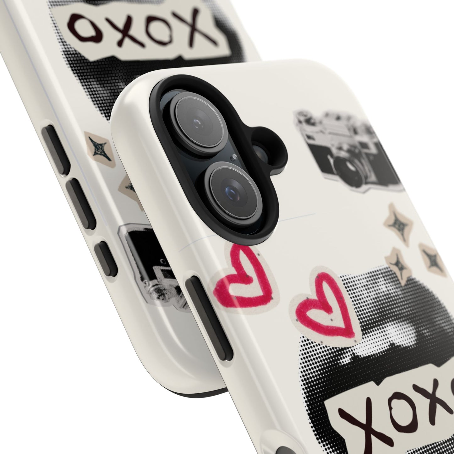 XOXO Lips Phone Case | Retro Pop Art Camera & Hearts