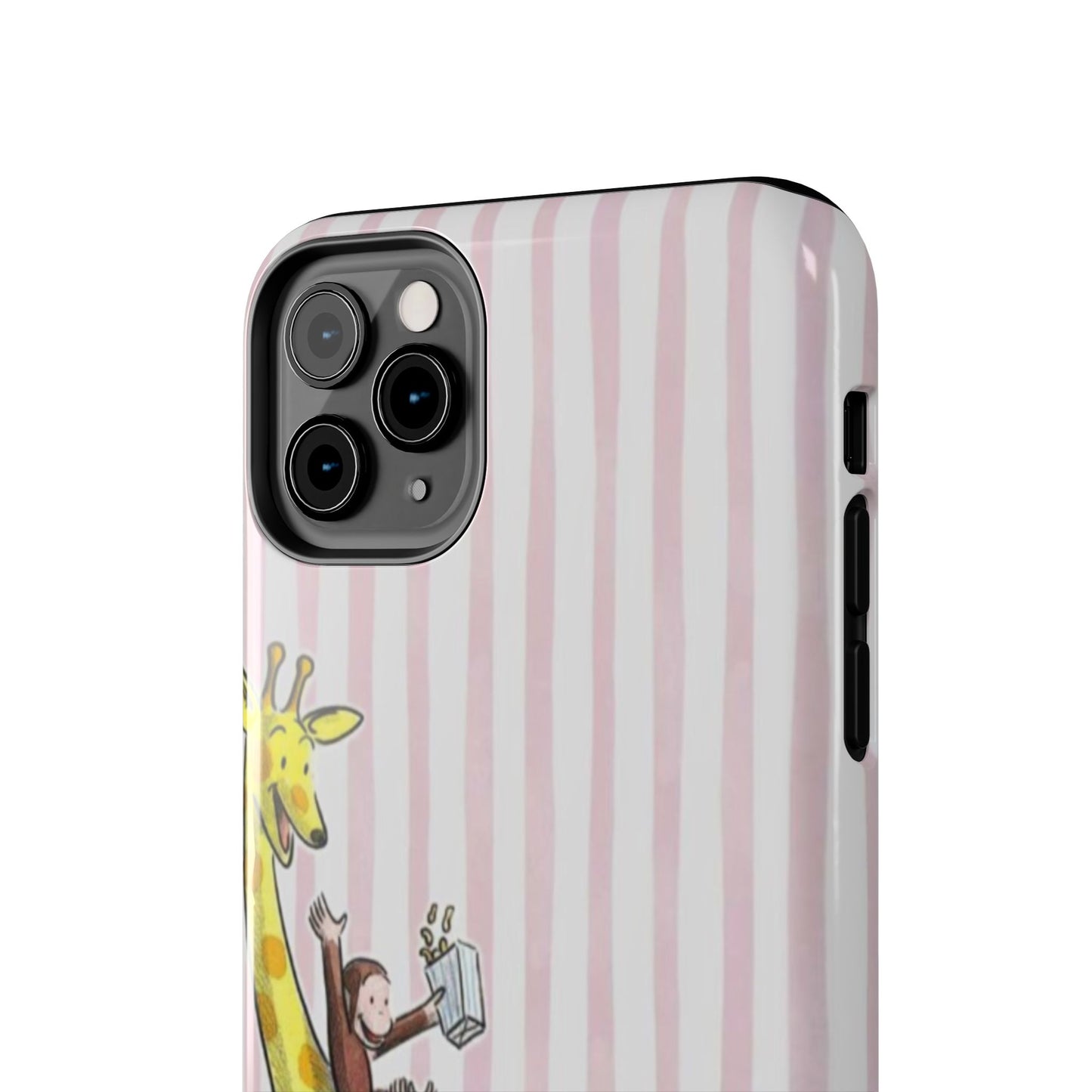 Curious George and Giraffe — Giraffe & Monkey Phone Case Cute Pink Striped Tough Case