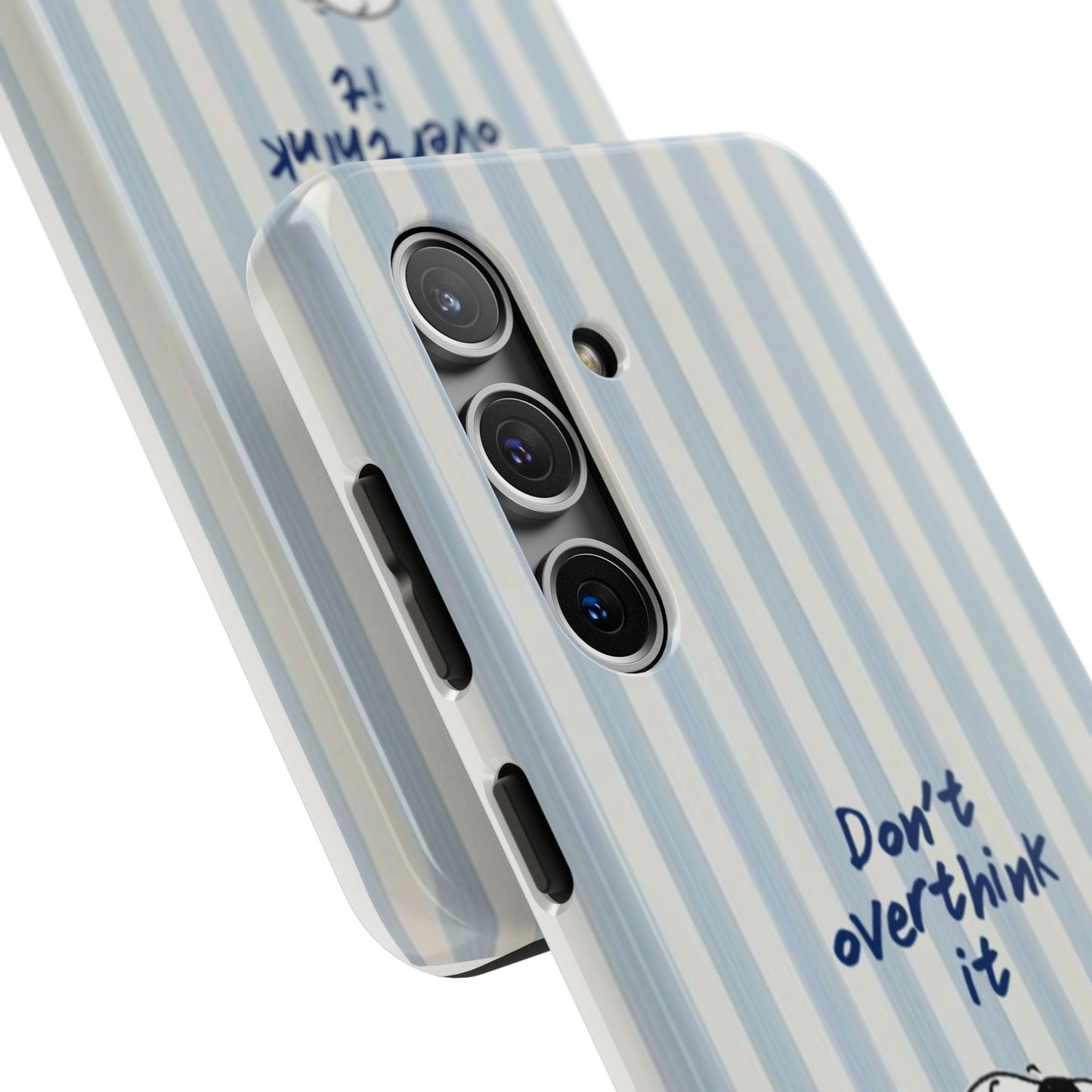 Snoopy "Don't Overthink It" Tough Phone Case — Striped Protective Cover
