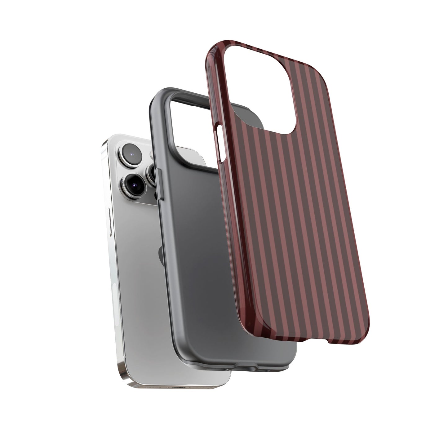 Striped Double Burgundy  — Tough Phone Case