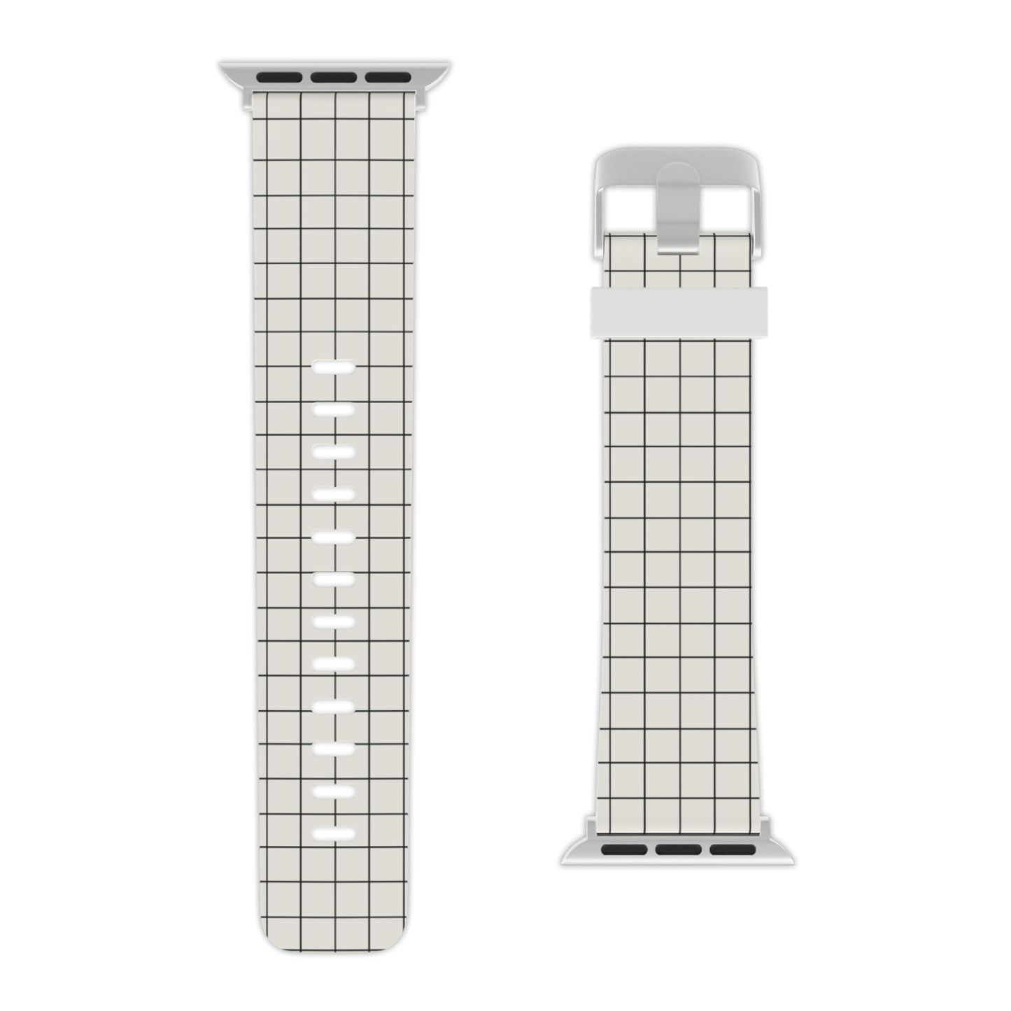 The Draft —  Apple Watch Minimalist White Plaid Strap