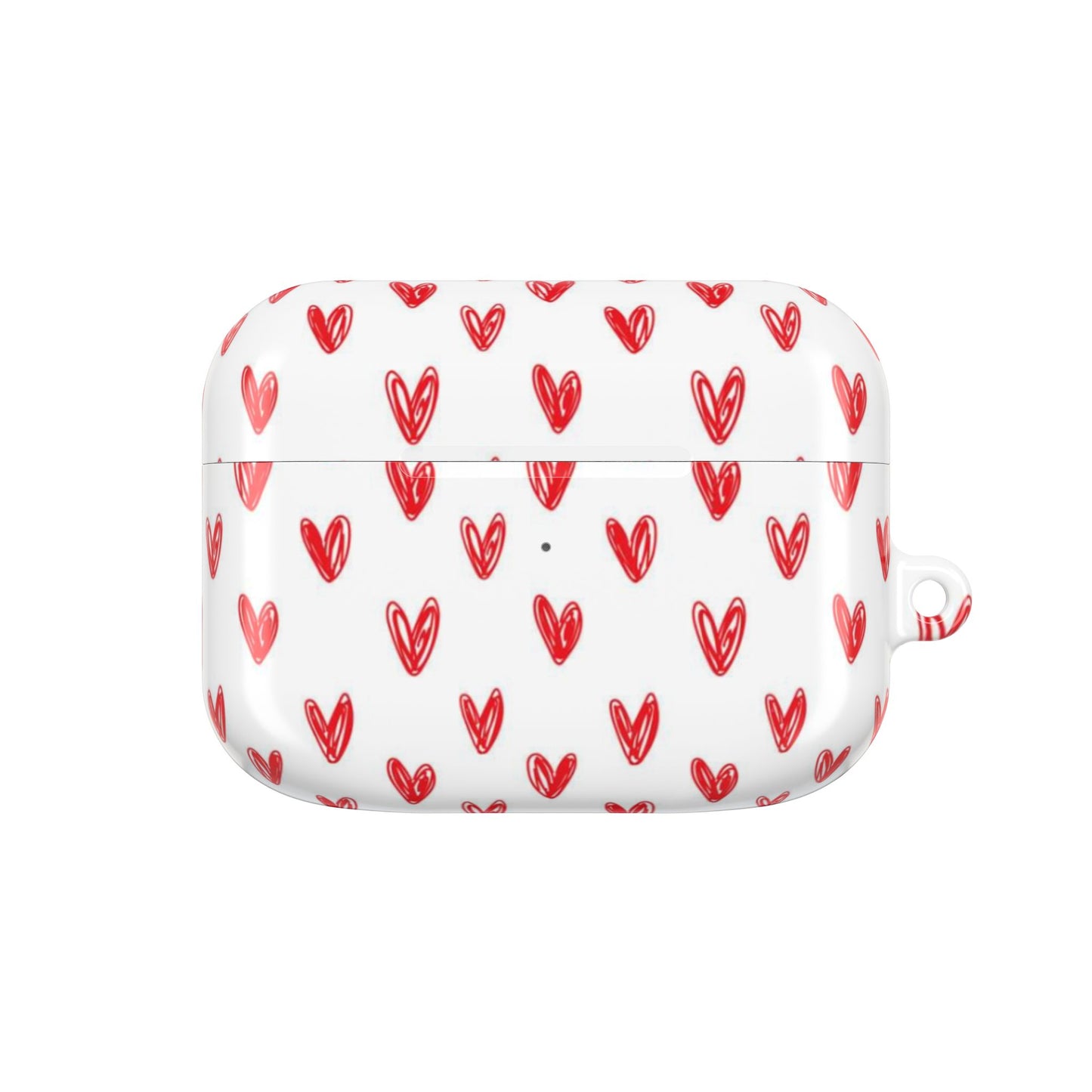 Handdrawn Red Hearts AirPod Case | Cute Heart Pattern AirPods Cover