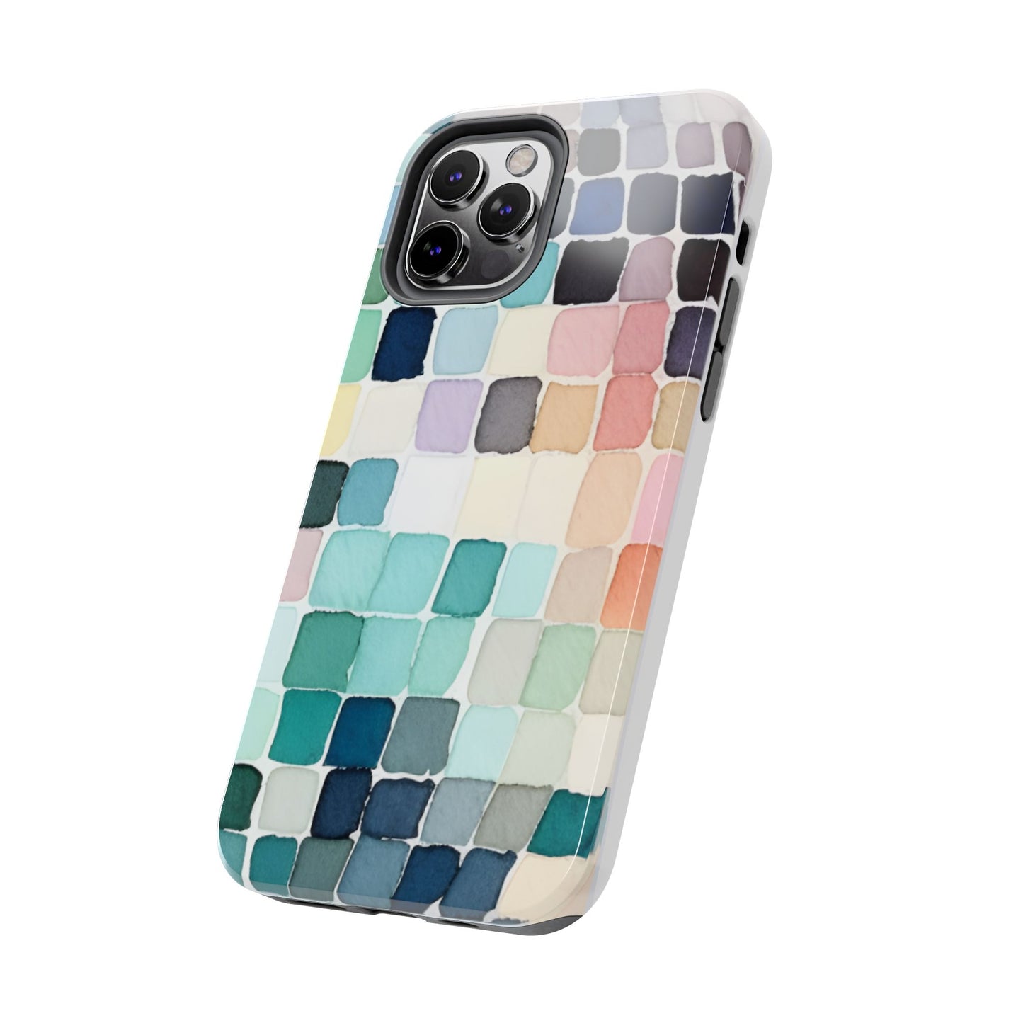 Watercolor —  Abstract Mosaic Tough Phone Case Pastel Tile Protective Cover