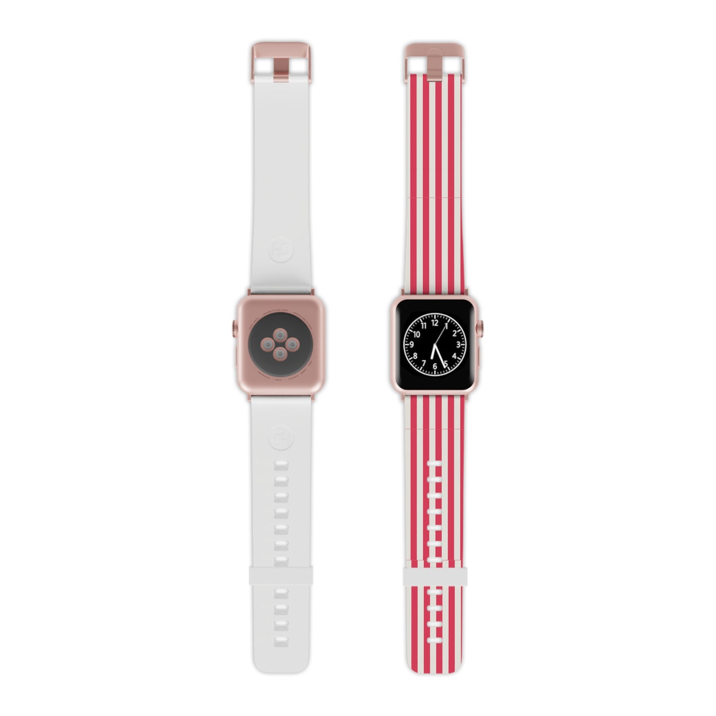 Striped Red & White Apple Watch Band —