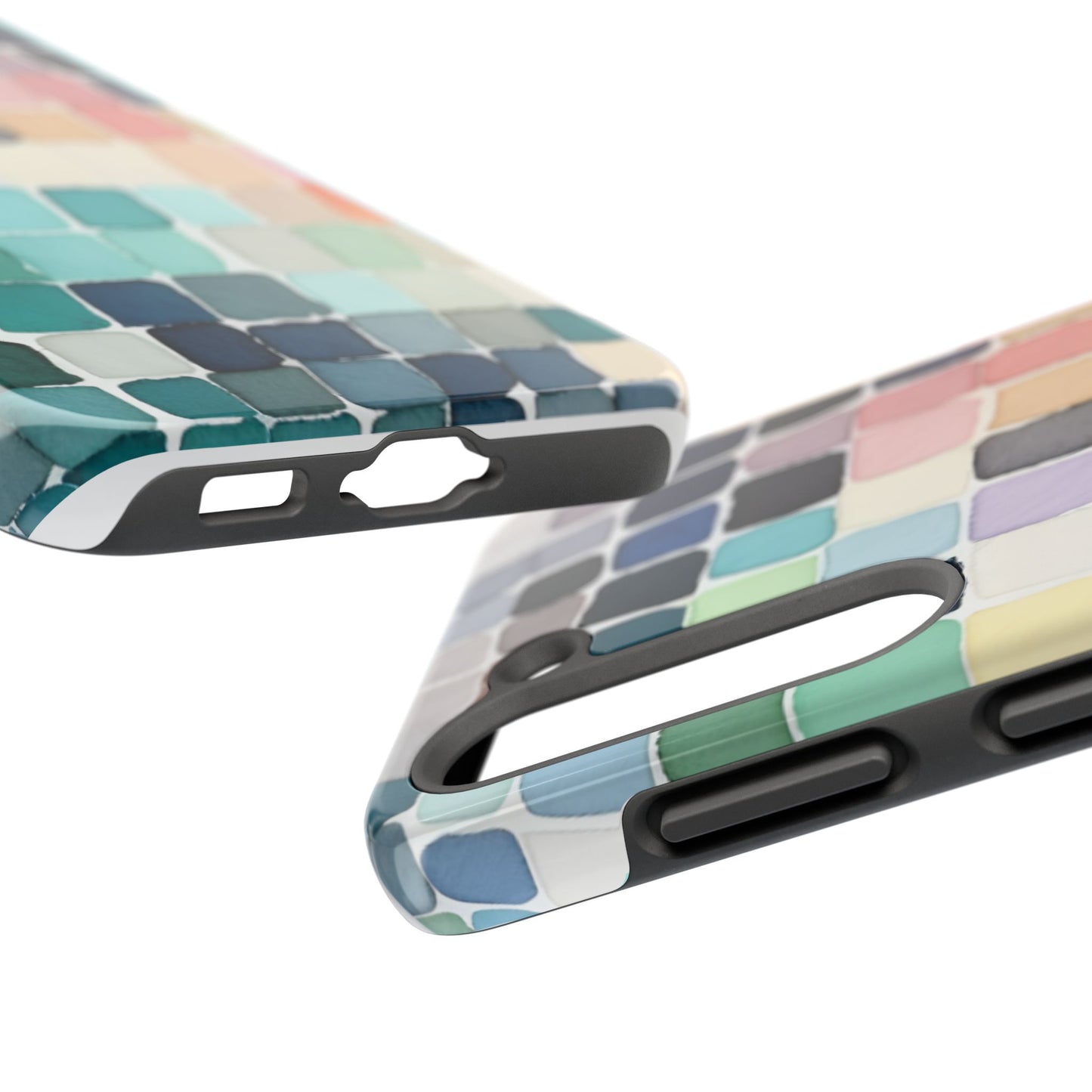 Watercolor —  Abstract Mosaic Tough Phone Case Pastel Tile Protective Cover