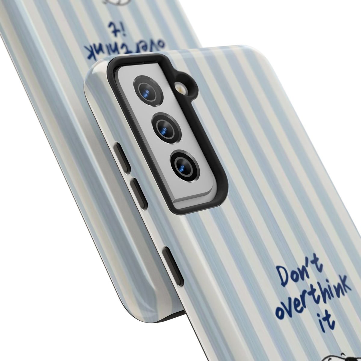 Snoopy "Don't Overthink It" Tough Phone Case — Striped Protective Cover