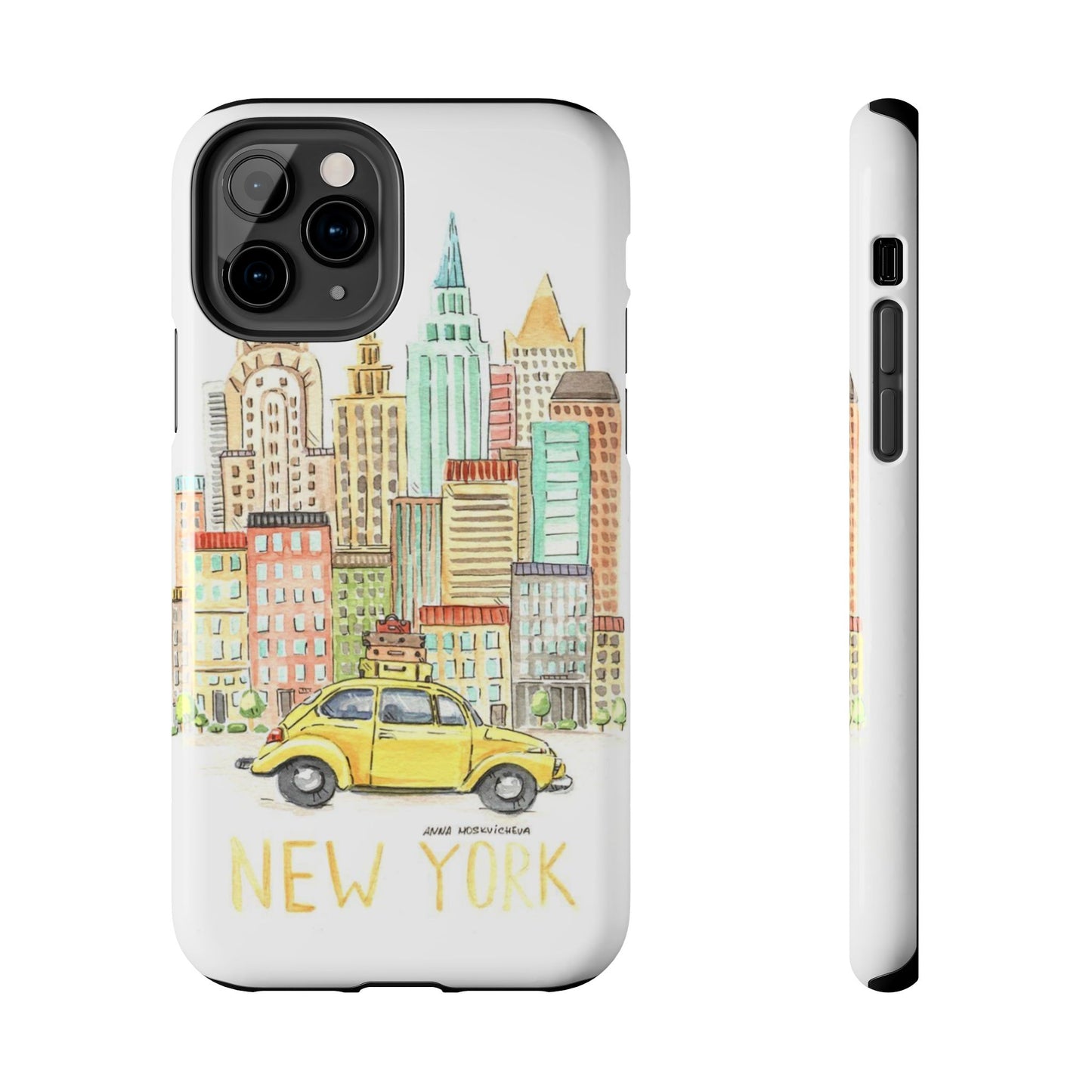 New York – New York Watercolor Skyline Tough Phone Case