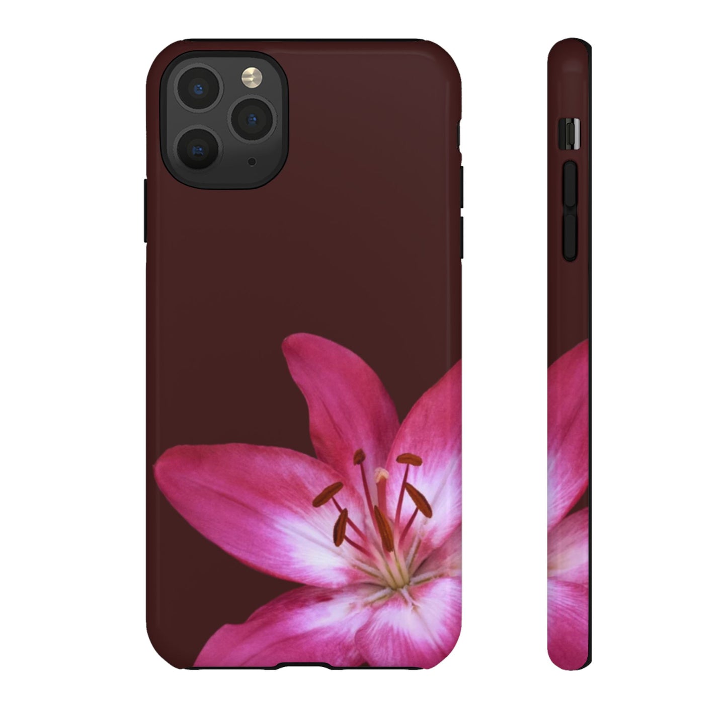 Burgundy Lily Floral – Phone Case Tough Case