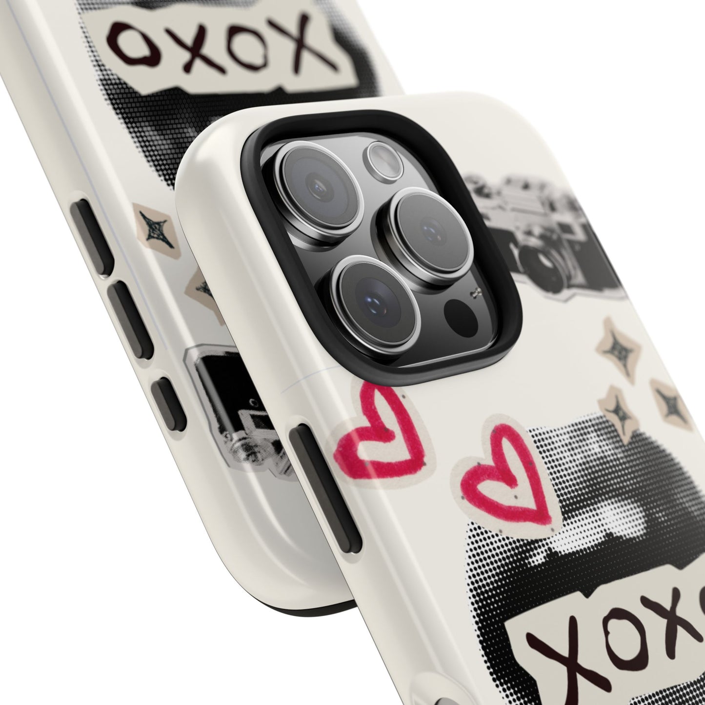 XOXO Lips Phone Case | Retro Pop Art Camera & Hearts
