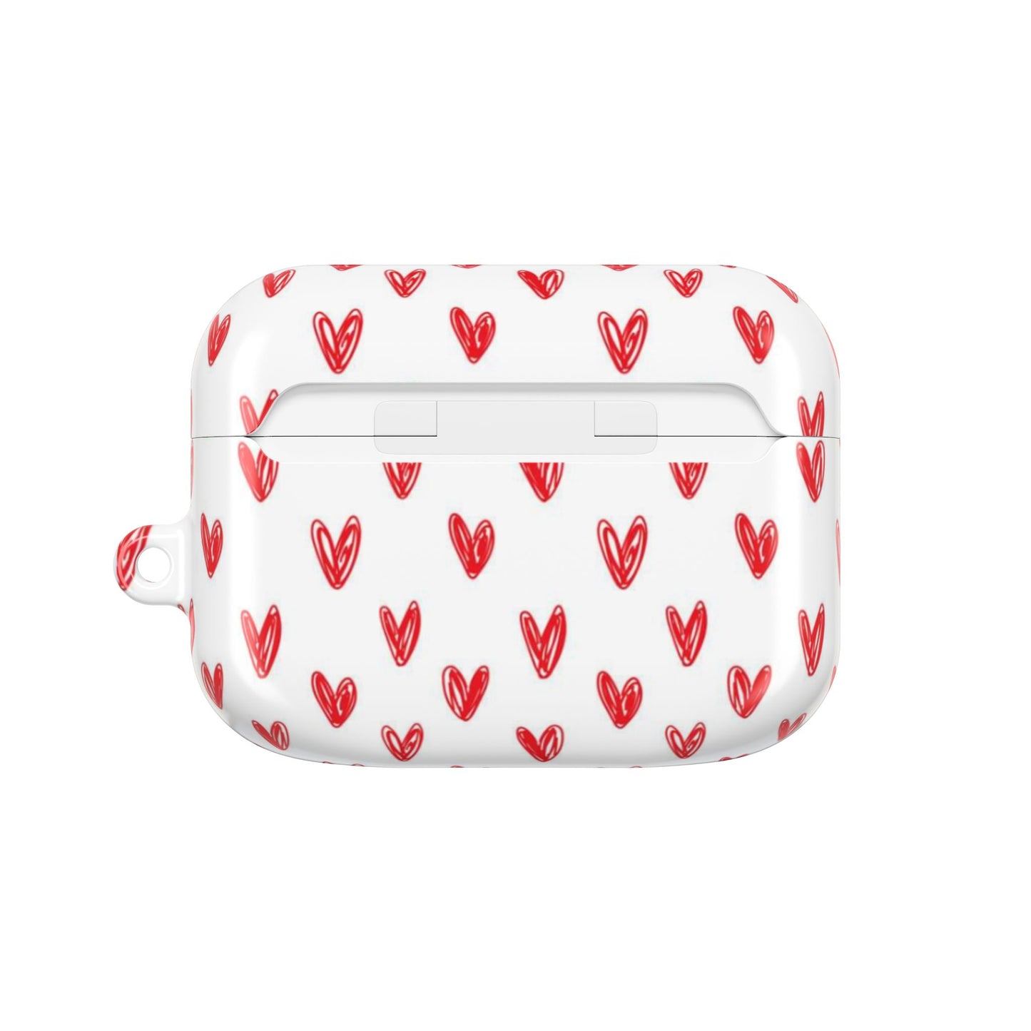 Handdrawn Red Hearts AirPod Case | Cute Heart Pattern AirPods Cover