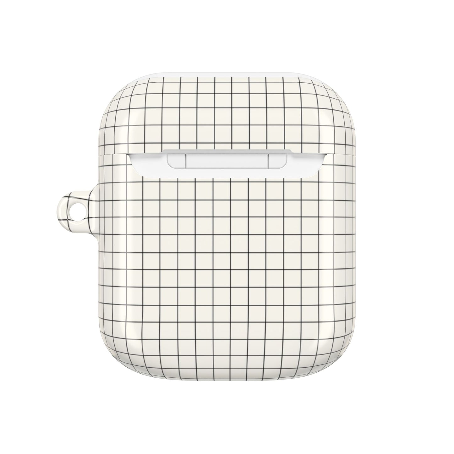 Minimal Grid Pattern AirPod Case | Black Checkered Design