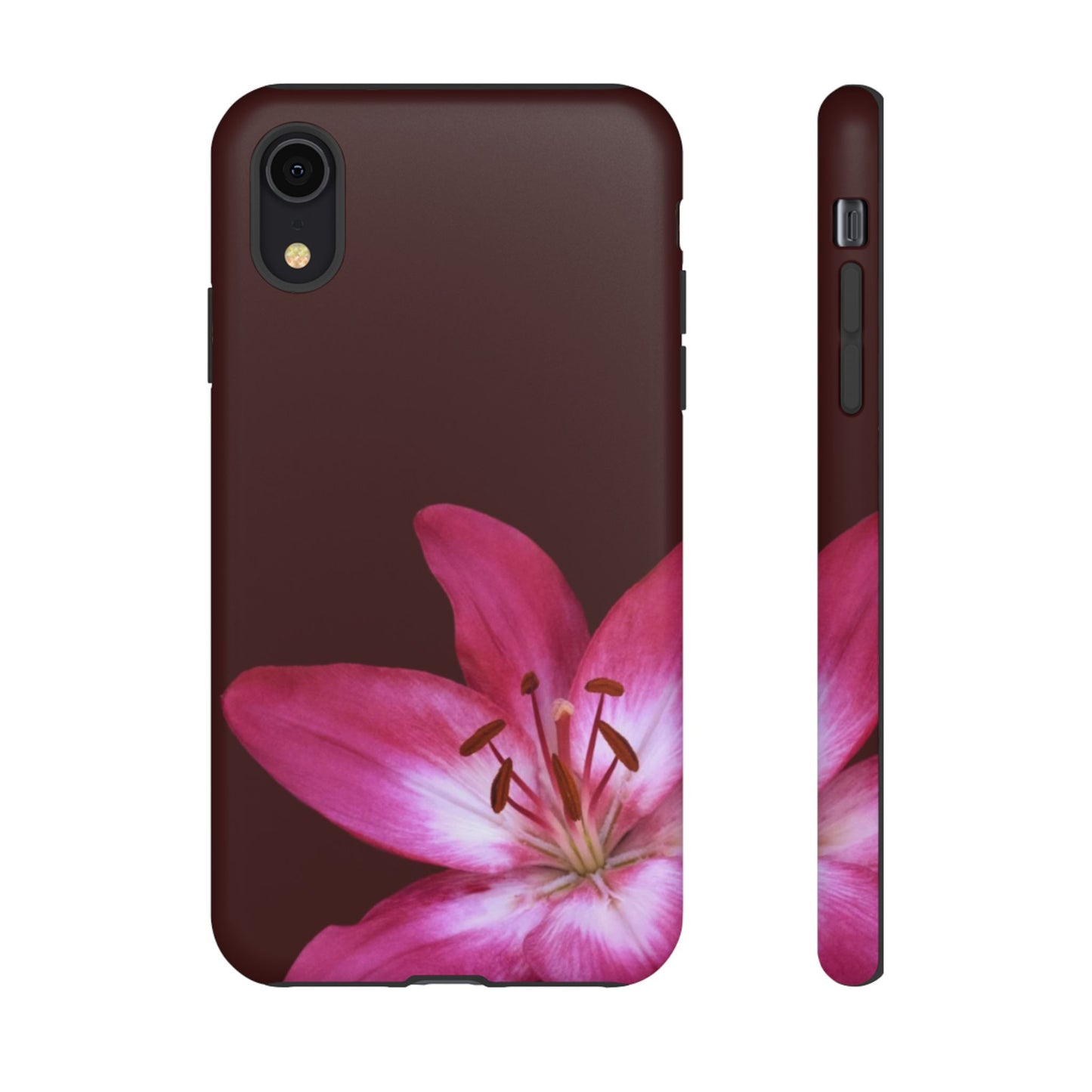 Burgundy Lily Floral – Phone Case Tough Case