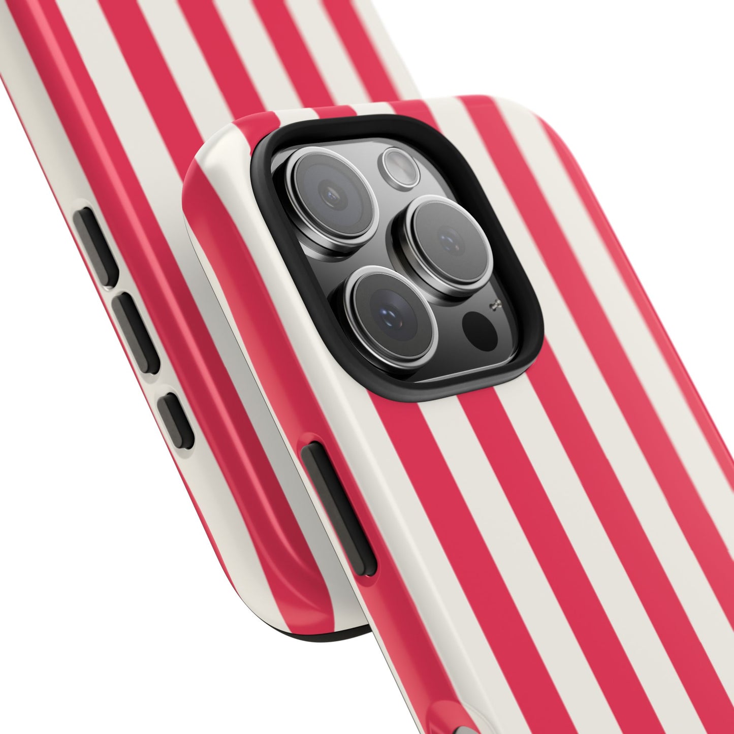 Red Strips — Red & White Vertical Stripe Tough Phone Case