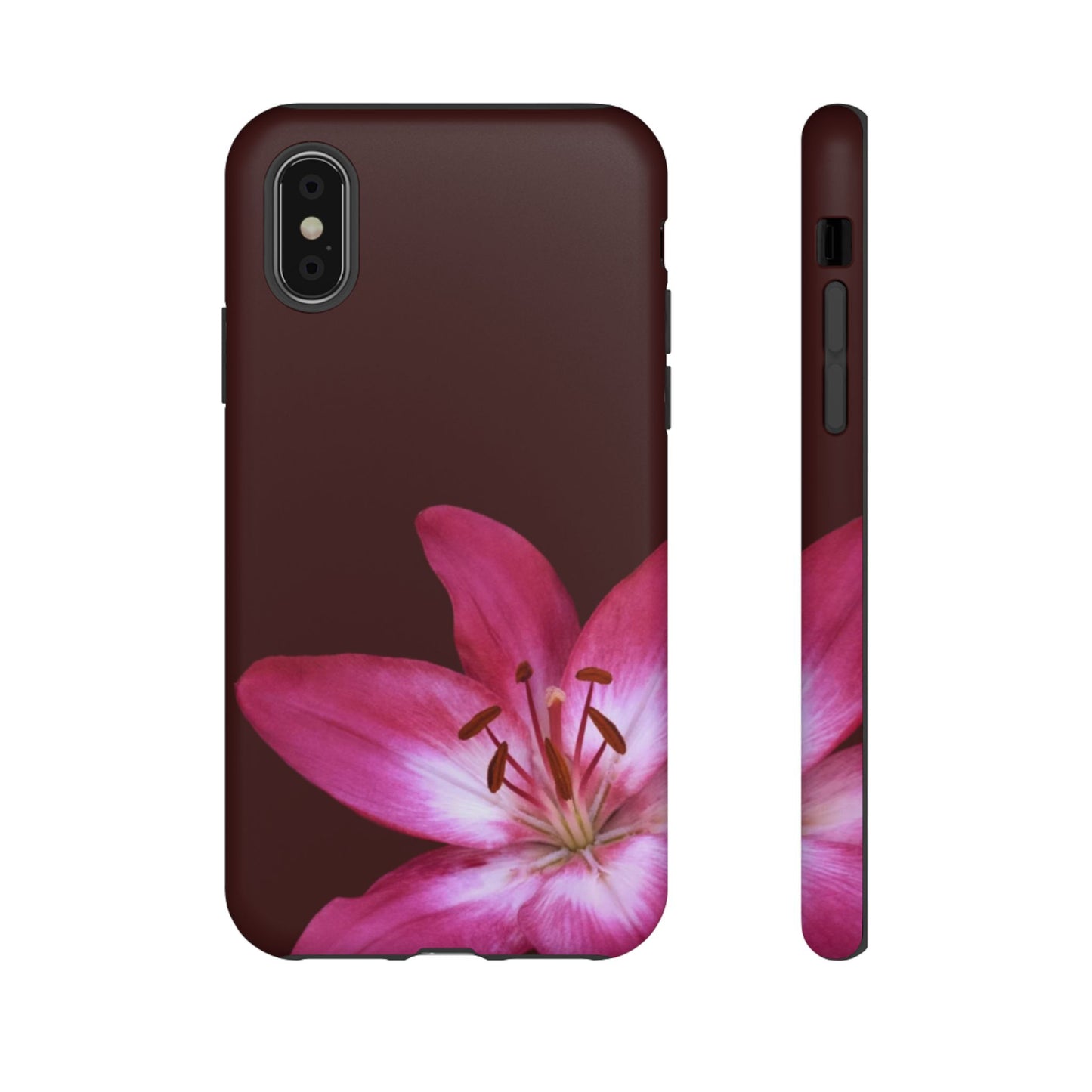 Burgundy Lily Floral – Phone Case Tough Case