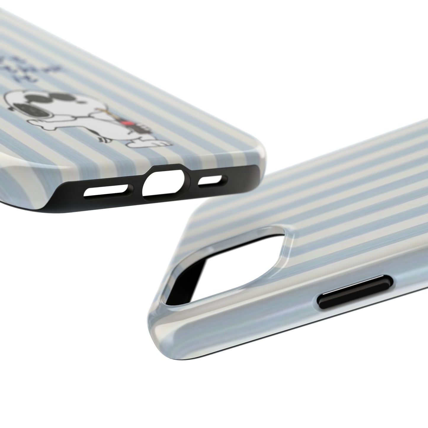 Snoopy "Don't Overthink It" Tough Phone Case — Striped Protective Cover