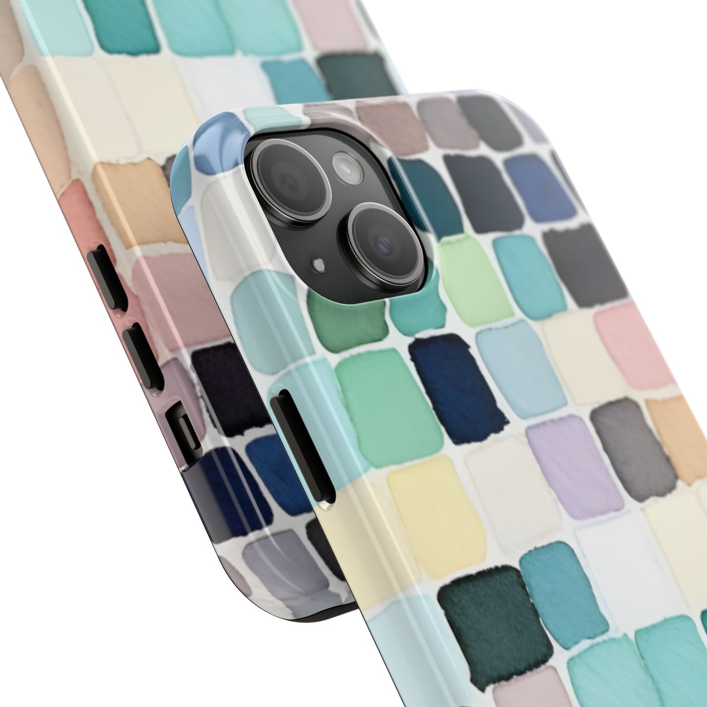 Watercolor —  Abstract Mosaic Tough Phone Case Pastel Tile Protective Cover
