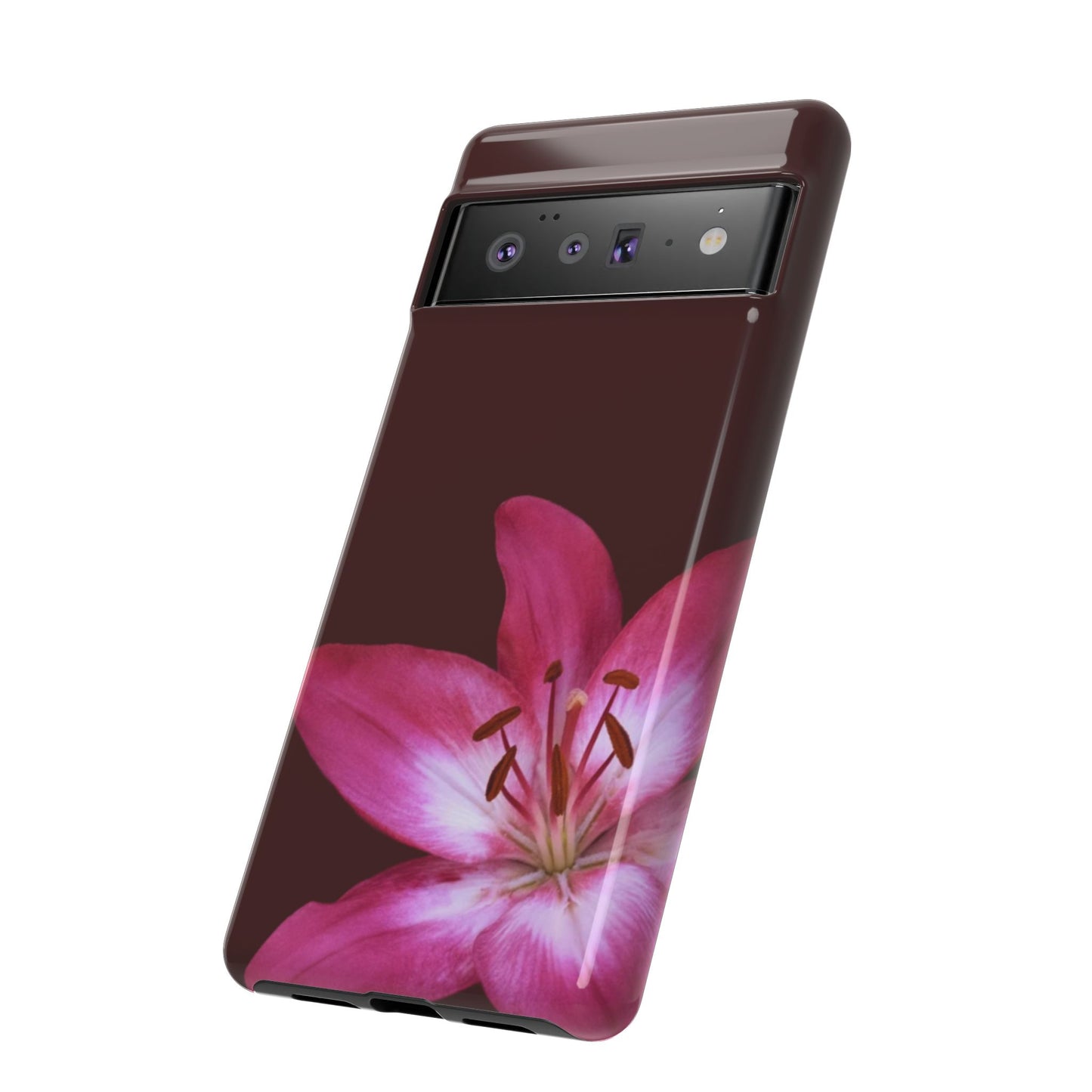 Burgundy Lily Floral – Phone Case Tough Case