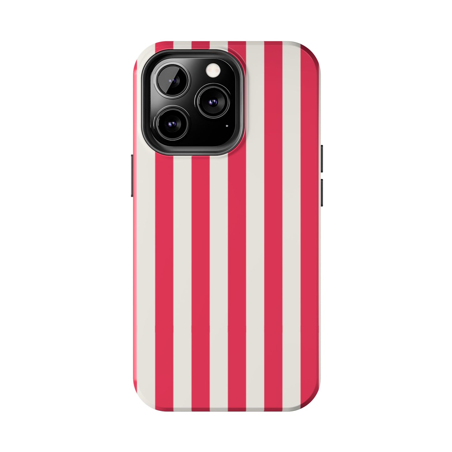 Red Strips — Red & White Vertical Stripe Tough Phone Case