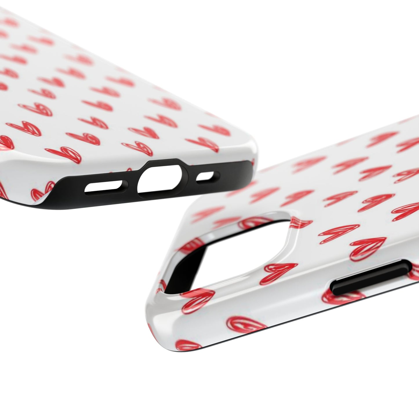 Love Notes | Red Hand-Drawn Hearts Phone Case Tough Phone Case