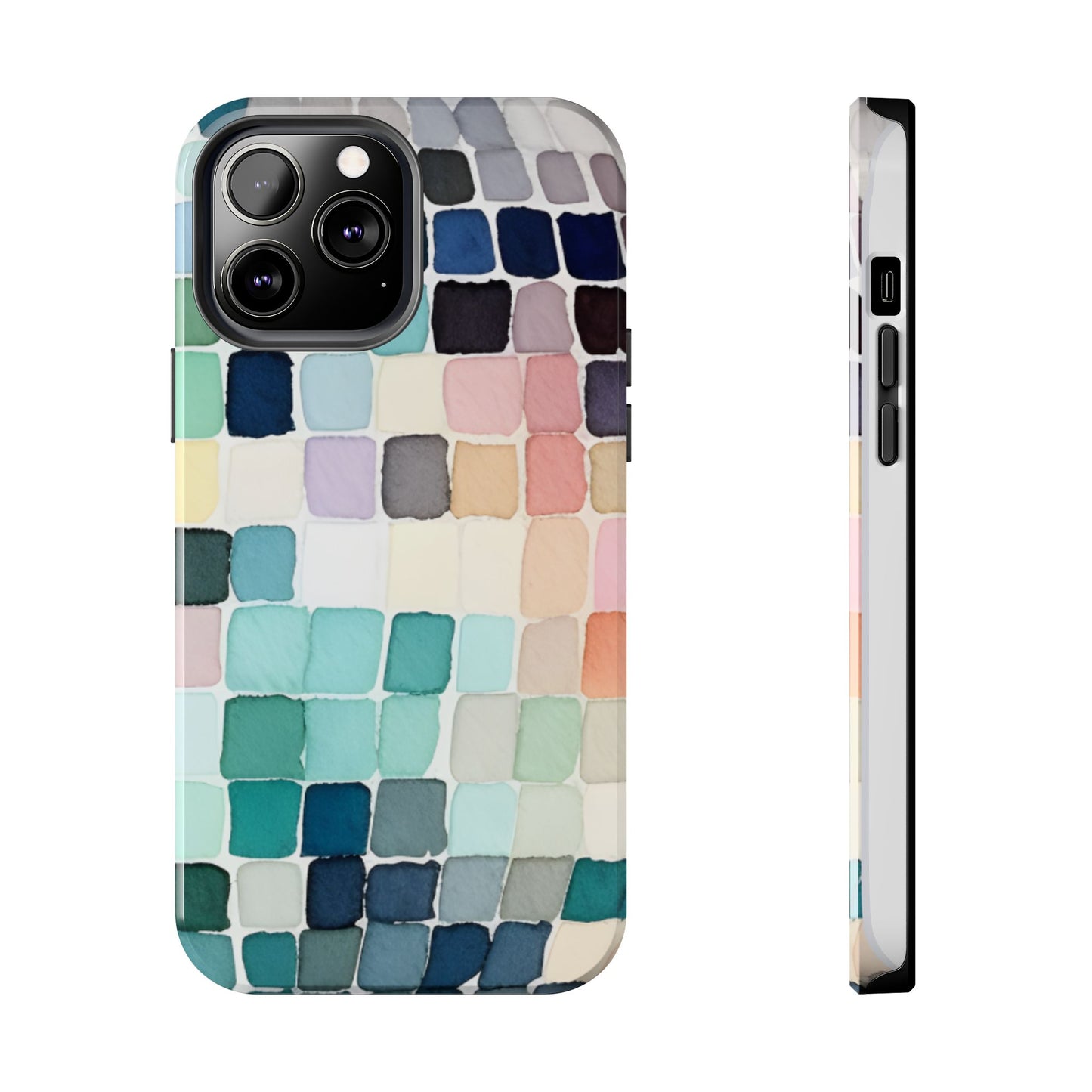 Watercolor —  Abstract Mosaic Tough Phone Case Pastel Tile Protective Cover