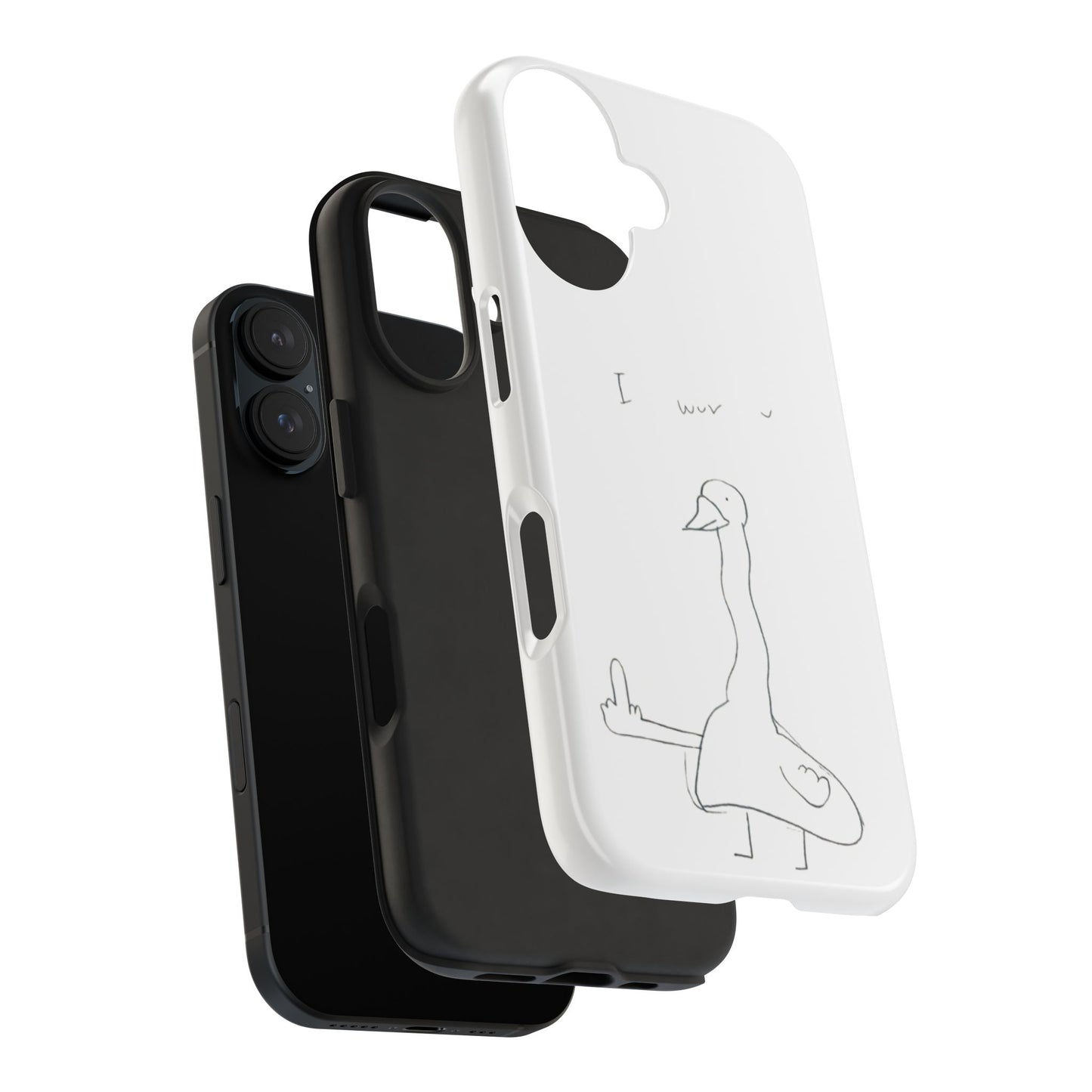 Funny Duck 'I wuv u'— Tough Phone Case