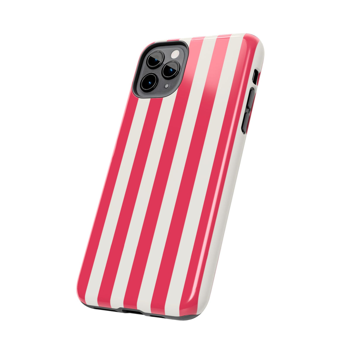 Red Strips — Red & White Vertical Stripe Tough Phone Case