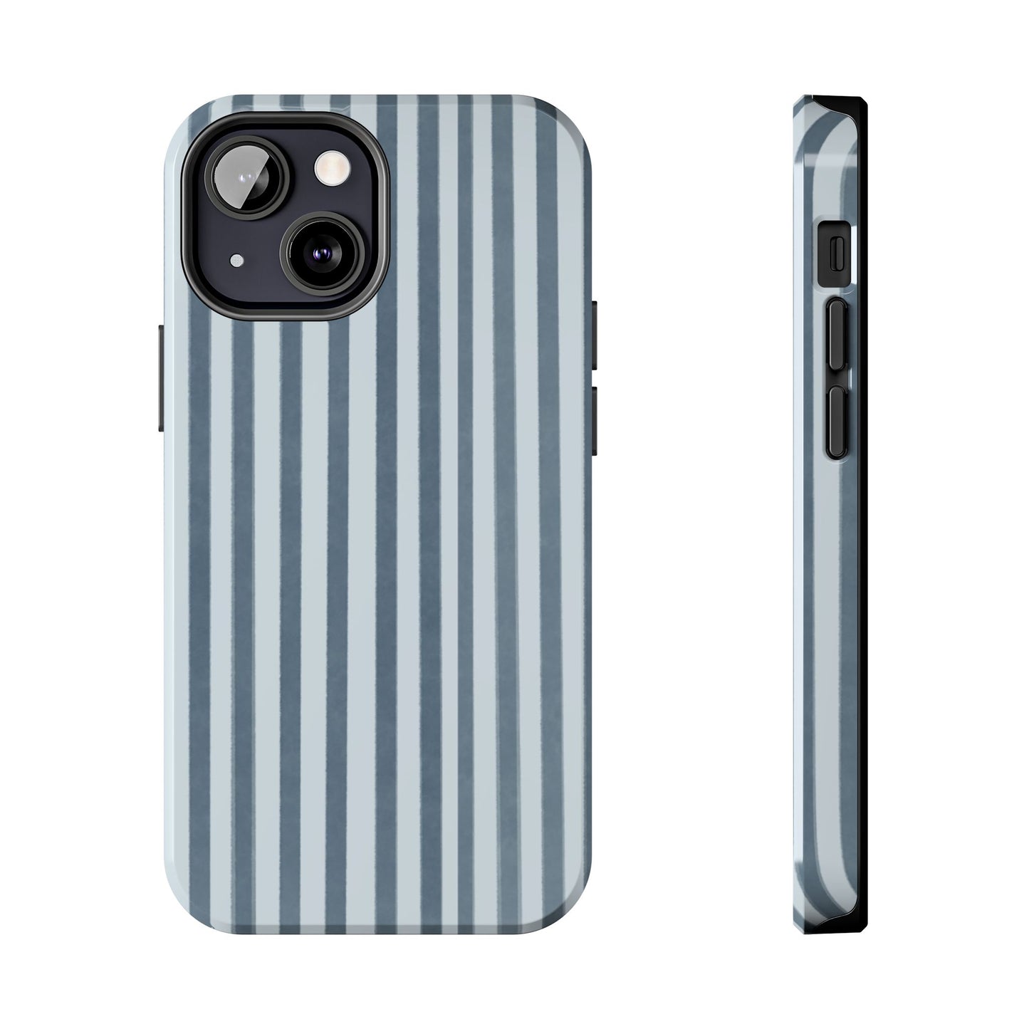 Rainy Day – Striped Tough Phone Case Blue Vertical Stripes,