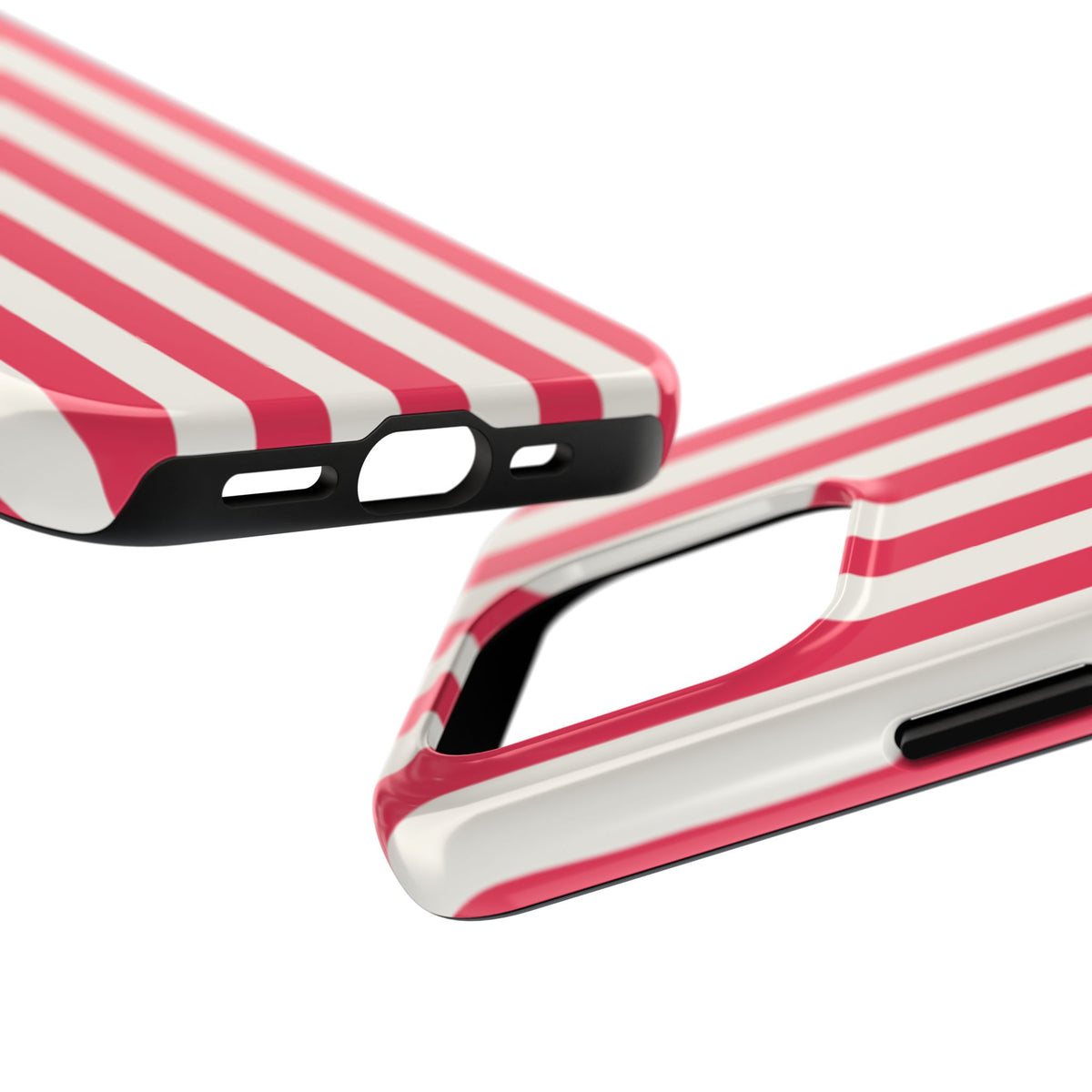 Red Strips — Red & White Vertical Stripe Tough Phone Case