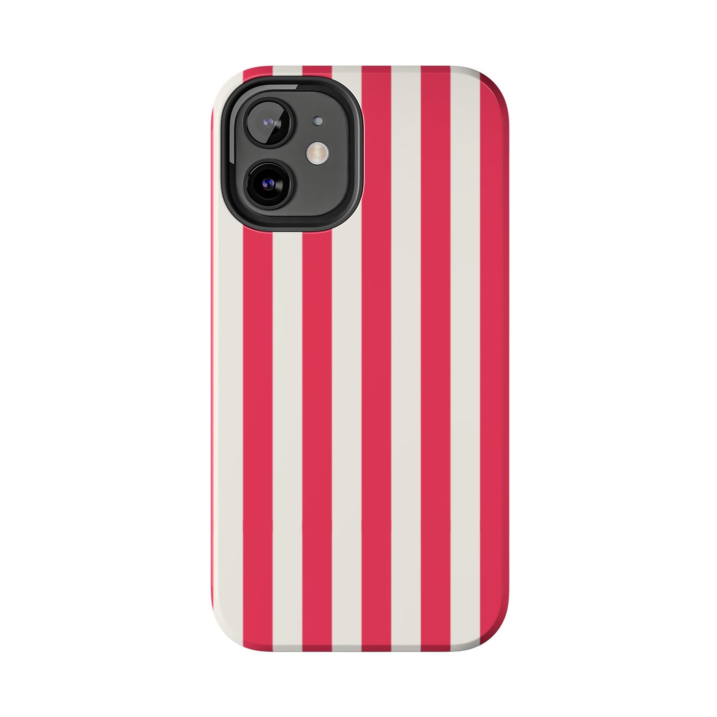 Red Strips — Red & White Vertical Stripe Tough Phone Case