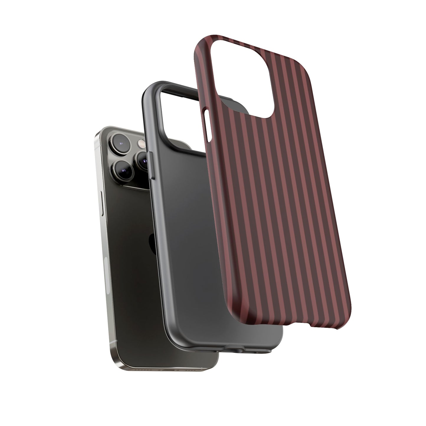 Striped Double Burgundy  — Tough Phone Case