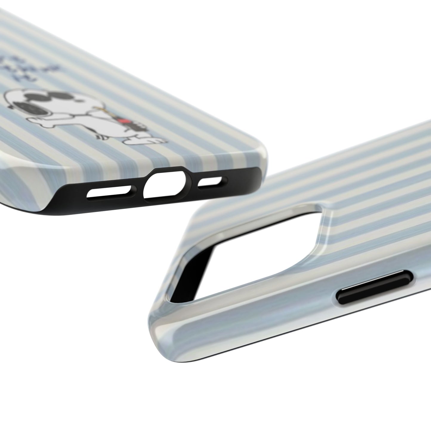 Snoopy "Don't Overthink It" Tough Phone Case — Striped Protective Cover