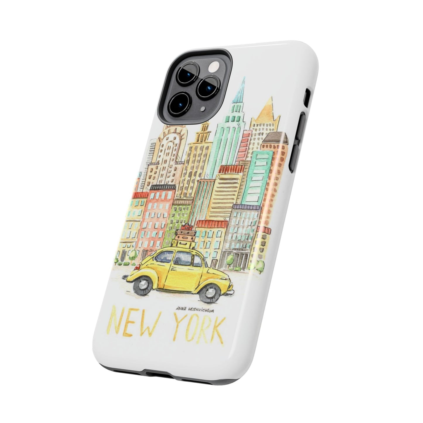 New York – New York Watercolor Skyline Tough Phone Case