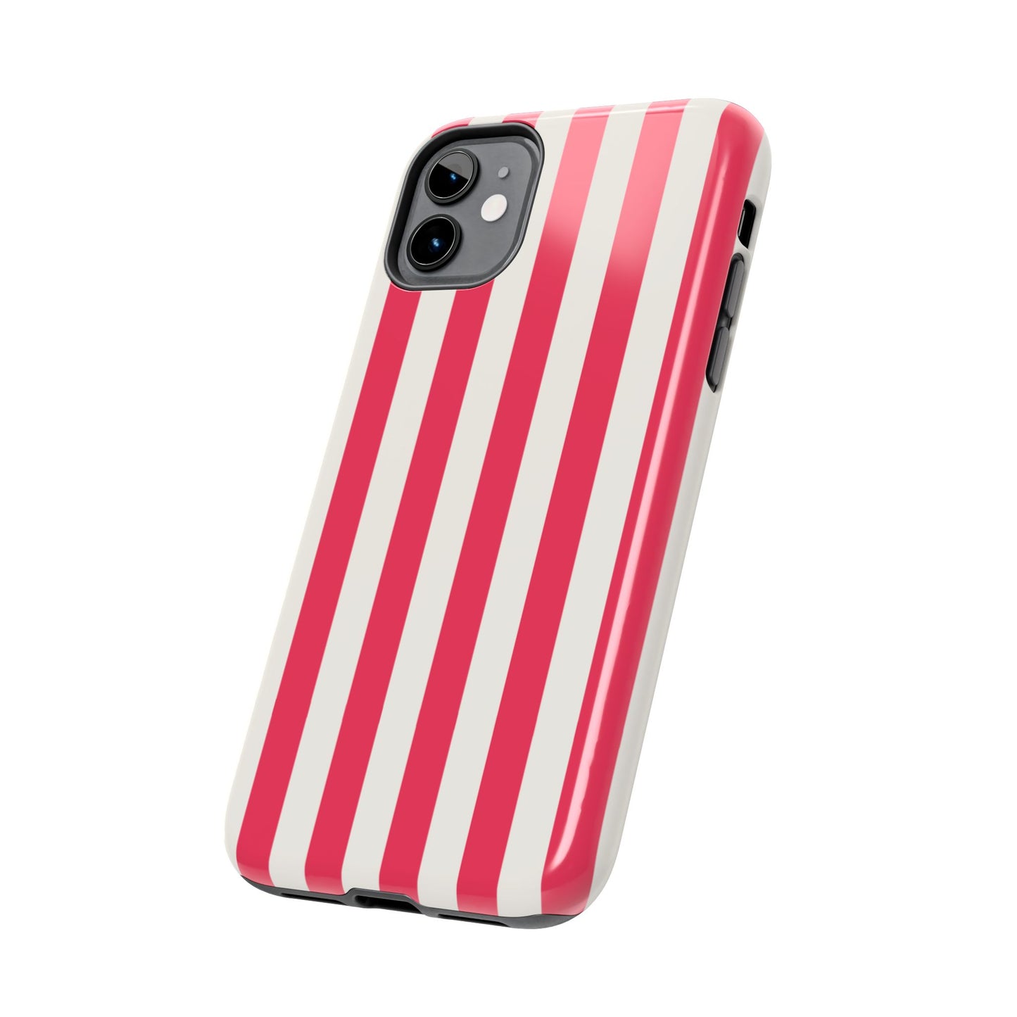 Red Strips — Red & White Vertical Stripe Tough Phone Case