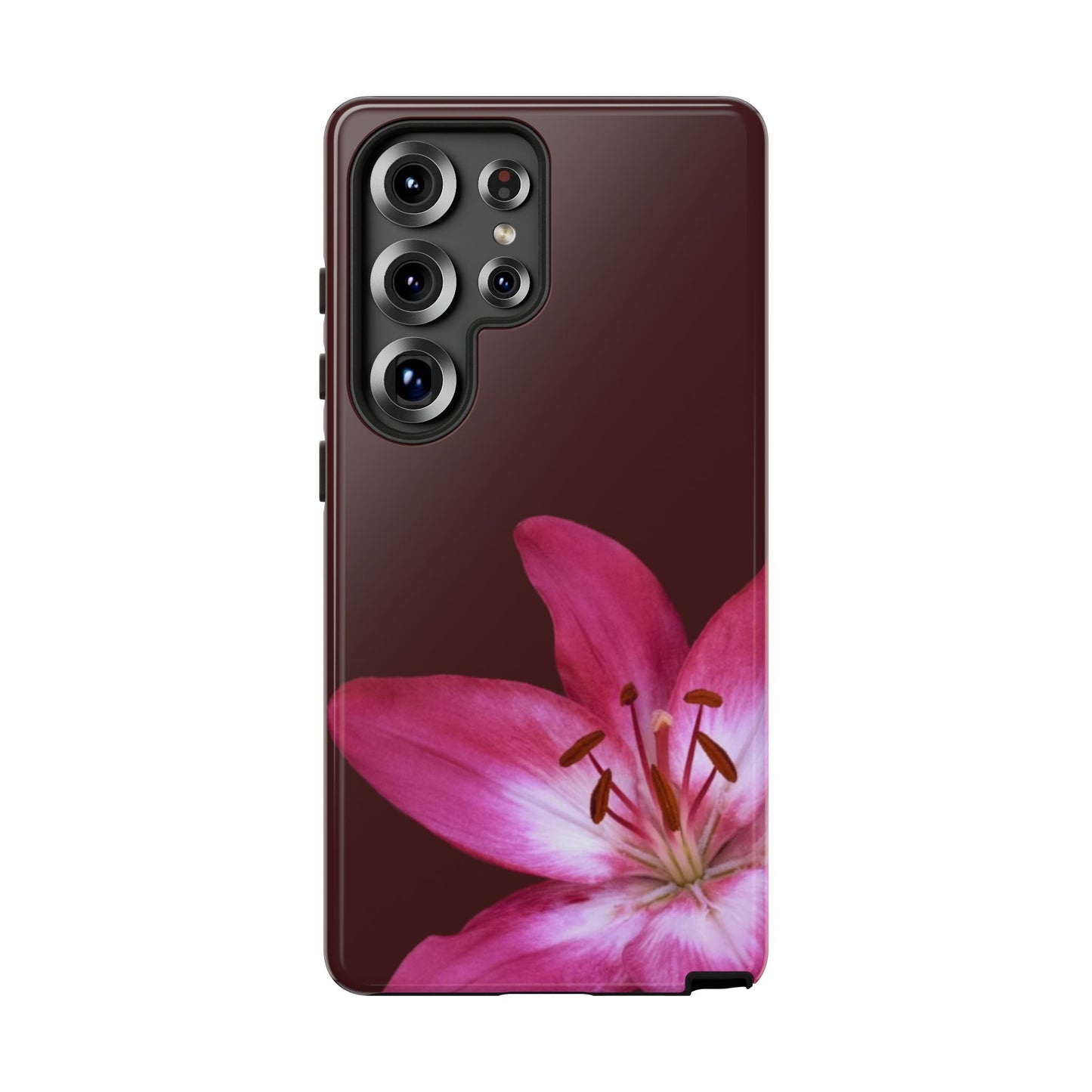 Burgundy Lily Floral – Phone Case Tough Case
