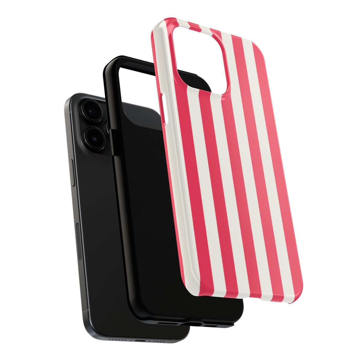 Red Strips — Red & White Vertical Stripe Tough Phone Case