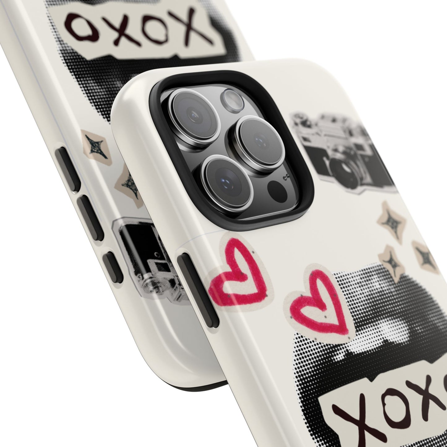 XOXO Lips Phone Case | Retro Pop Art Camera & Hearts