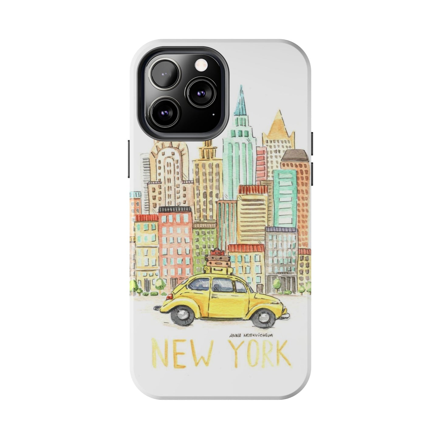 New York – New York Watercolor Skyline Tough Phone Case