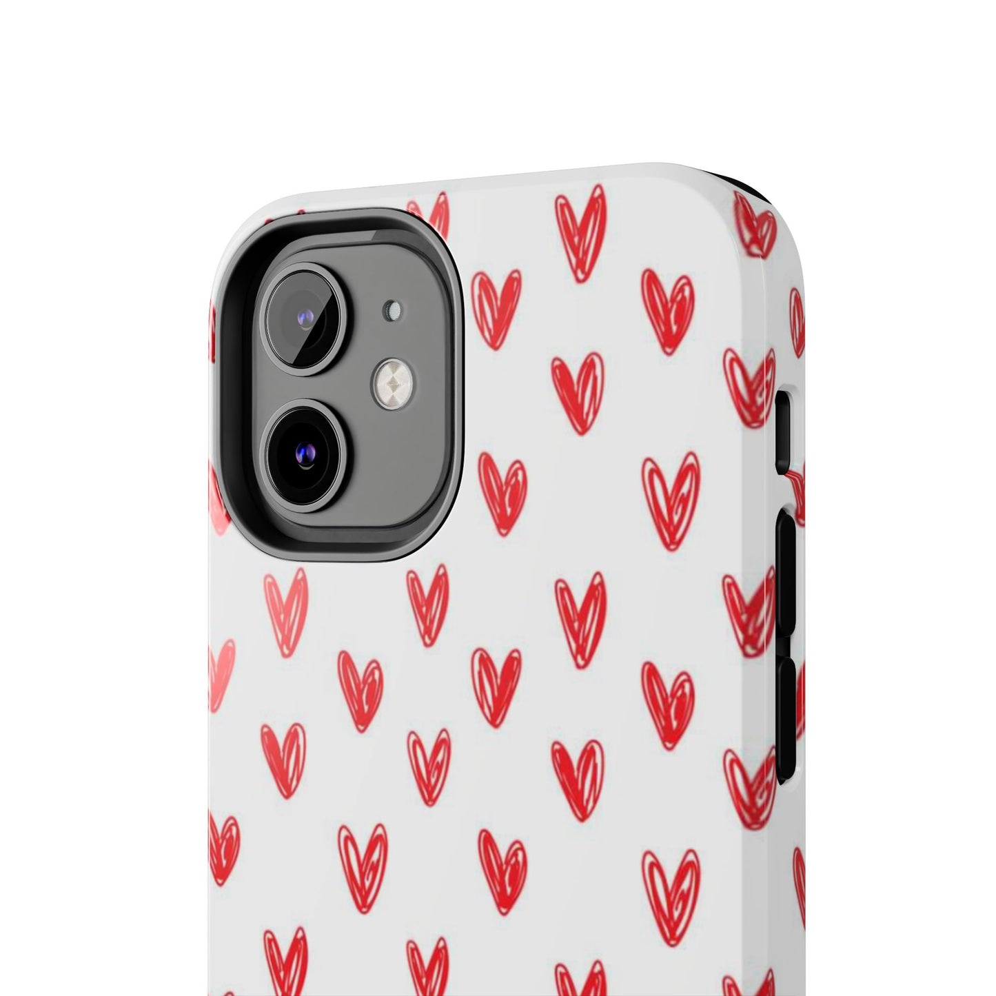 Love Notes | Red Hand-Drawn Hearts Phone Case Tough Phone Case