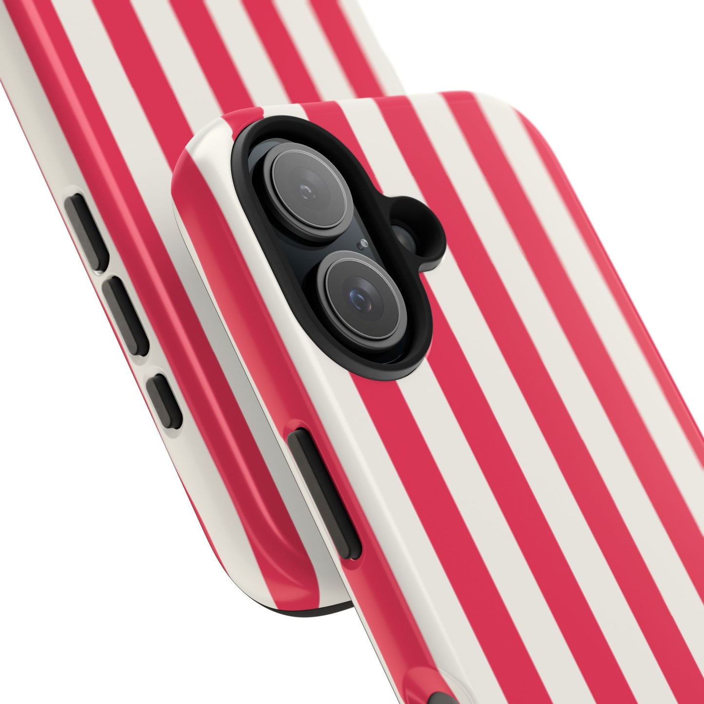 Red Strips — Red & White Vertical Stripe Tough Phone Case