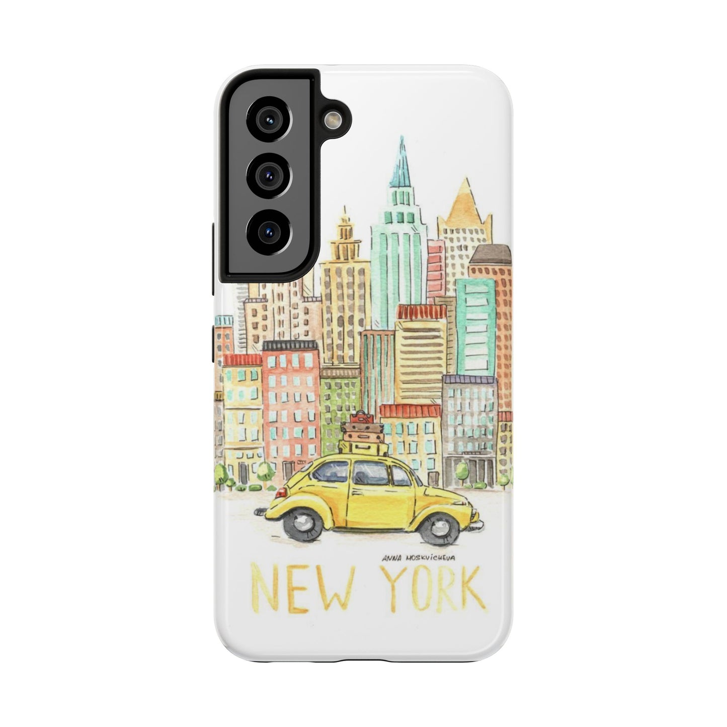 New York – New York Watercolor Skyline Tough Phone Case