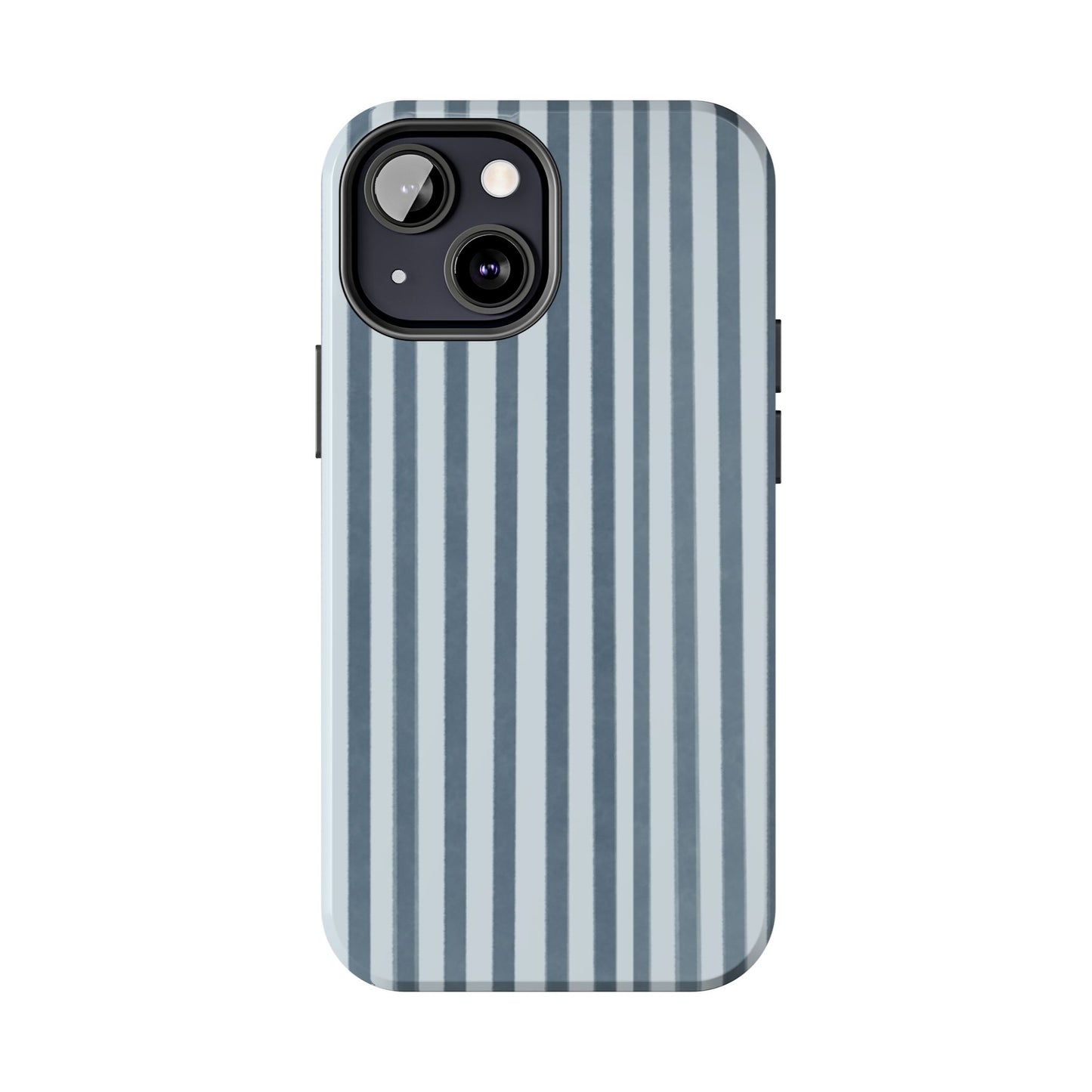 Rainy Day – Striped Tough Phone Case Blue Vertical Stripes,
