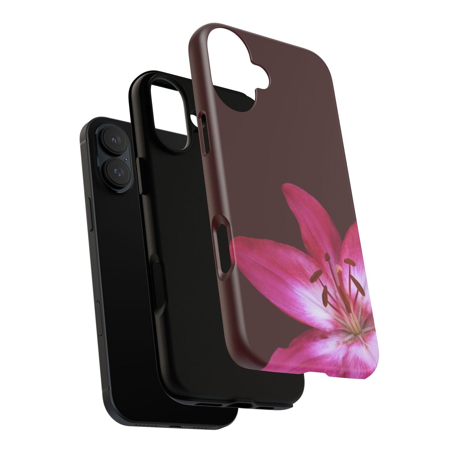 Burgundy Lily Floral – Phone Case Tough Case