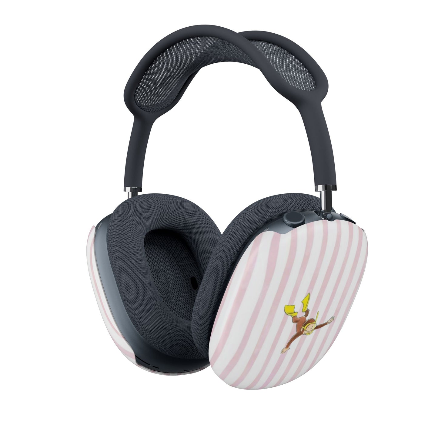 Swimming Curious George –  Pink Striped Monkey AirPods Max Case