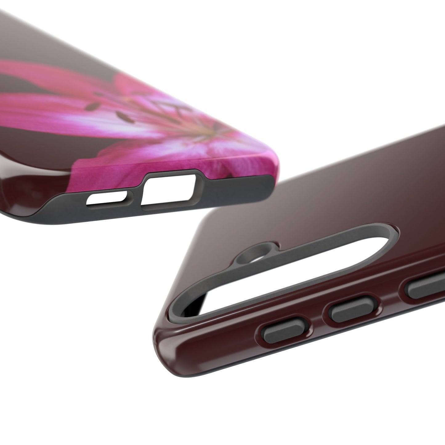 Burgundy Lily Floral – Phone Case Tough Case