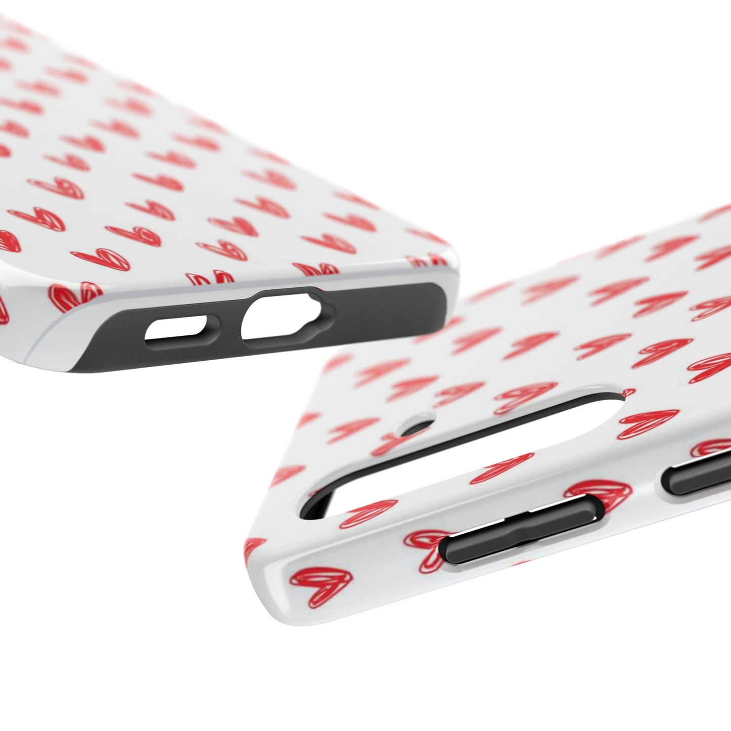 Love Notes | Red Hand-Drawn Hearts Phone Case Tough Phone Case